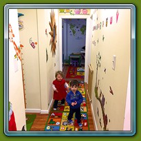 Cheerful colors and images adorn throughout Tiny Angels Daycare